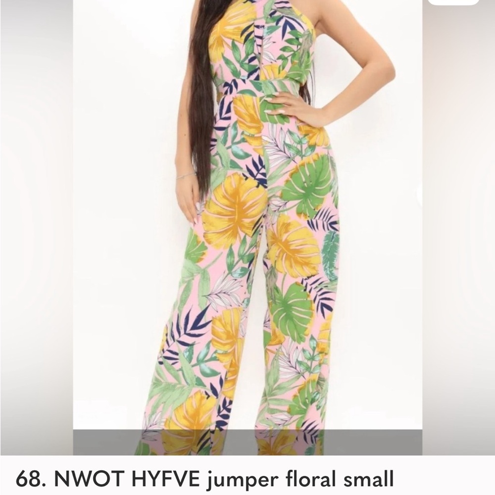 HYFVE Tropical Floral Jumpsuit - Pink and Green